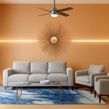 Fan Dempsey 44 Inch Brushed Nickel Ceiling Fan With LED