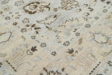 LoomBloom 6'0''x8'10" Gray Beige Hand Knotted Traditional Oushak Wool