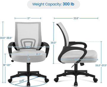 Two Pack Ergonomic Mesh Office Chairs With Lumbar Support And Adjustable