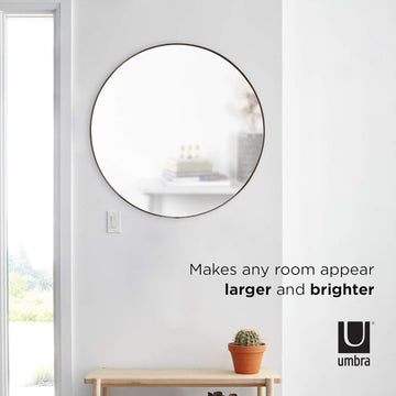 34 Inch Circle Mirror Titanium Finish For Entryways – General Merchandise