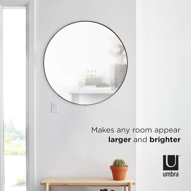 34 Inch Circle Mirror Titanium Finish For Entryways – General Merchandise