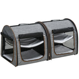 Two-Compartment Soft-Sided Pet Carrier with Divider – Gray