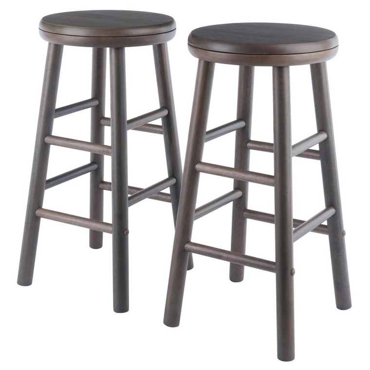 Shelby 2-Pc Swivel Seat Counter Stool Set, Oyster Gray – Bar Stool