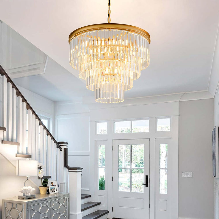 22.9 in. Gold Crystal Chandelier