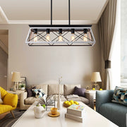 5-Light Farmhouse Chandelier with Adjustable Height – White