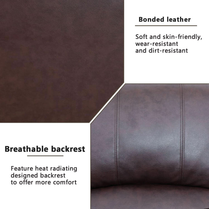Brown Leather 3 Piece Recliner Sofa Living Room Set