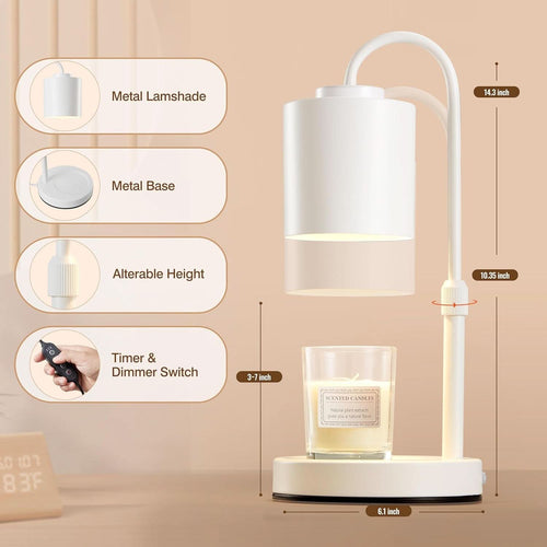 White Commercial Grade Candle Warmer Lamp With Timer