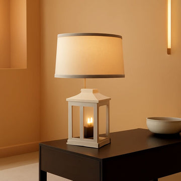 White Farmhouse Table Lamp Set With Dimmable Touch Control – Lighting Fixture