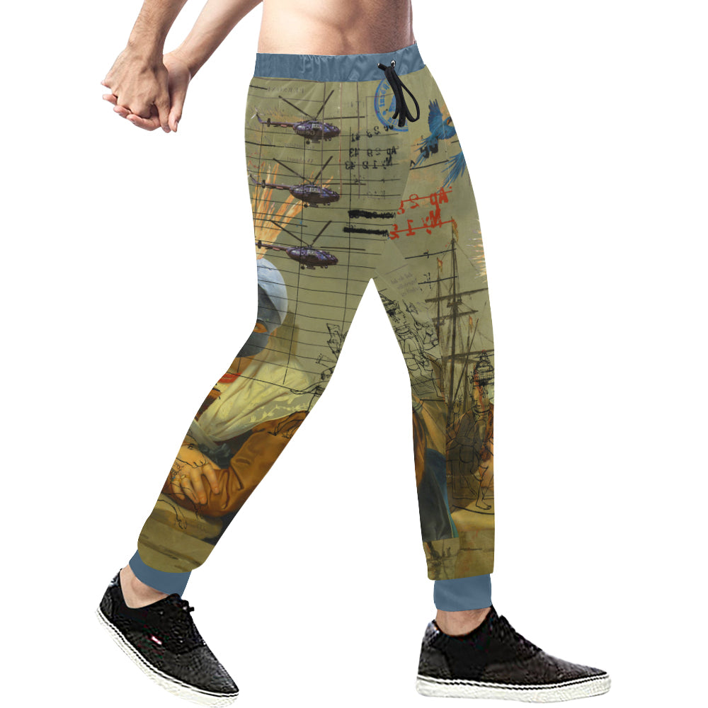 AT THE HARBOUR Men's All Over Print Sweatpants