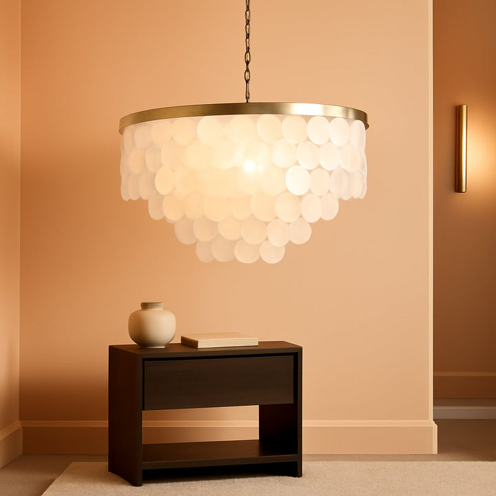 24 Inches Brushed Brass Finish Five-Light Chandelier