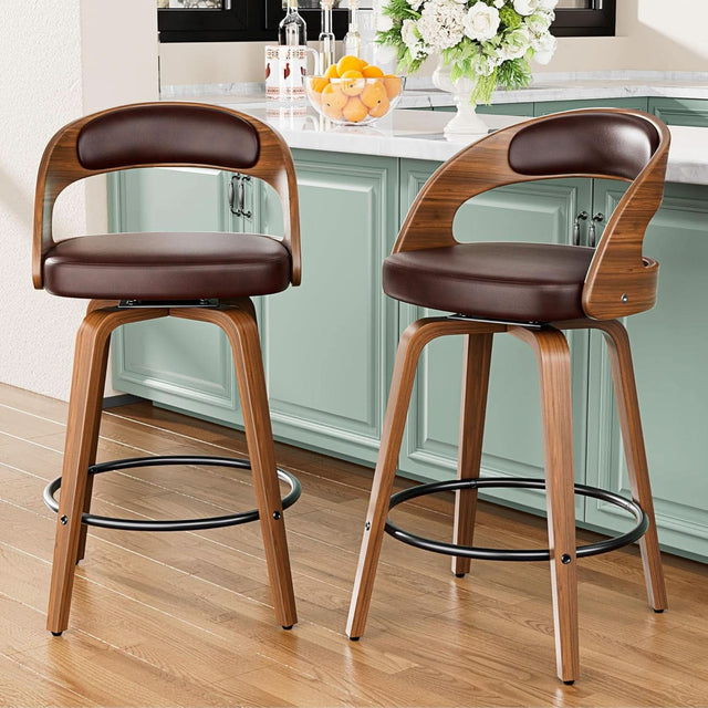 Mid Century Modern Swivel Bar Stools Set of Two – Barstools