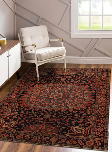 4' 11''x6' 9'' Hand Knotted 100% Wool Antique Traditional Oriental Area Rug