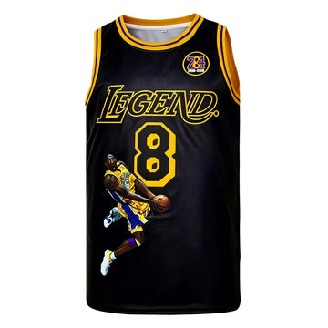 Letter Embroidery Vest, Men's #8-24 Mamba Legend Portrait commemoration Basketball Jersey