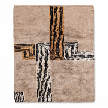 Crossing Lines - Luxury Shag Moroccan Rug – mrirt rug