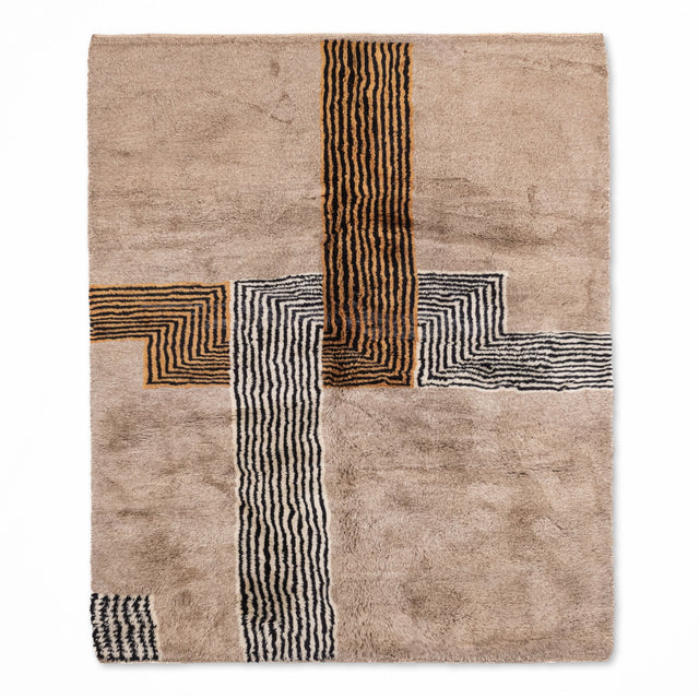 Crossing Lines - Luxury Shag Moroccan Rug – mrirt rug