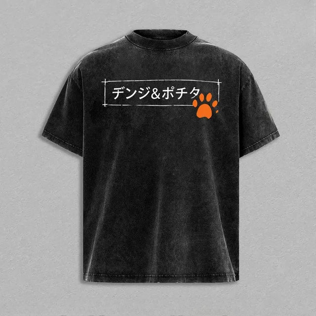 Anime Chainsaw Man Denji Pochita Graphic T-Shirt Men Women Short Sleeve Clothing Oversized