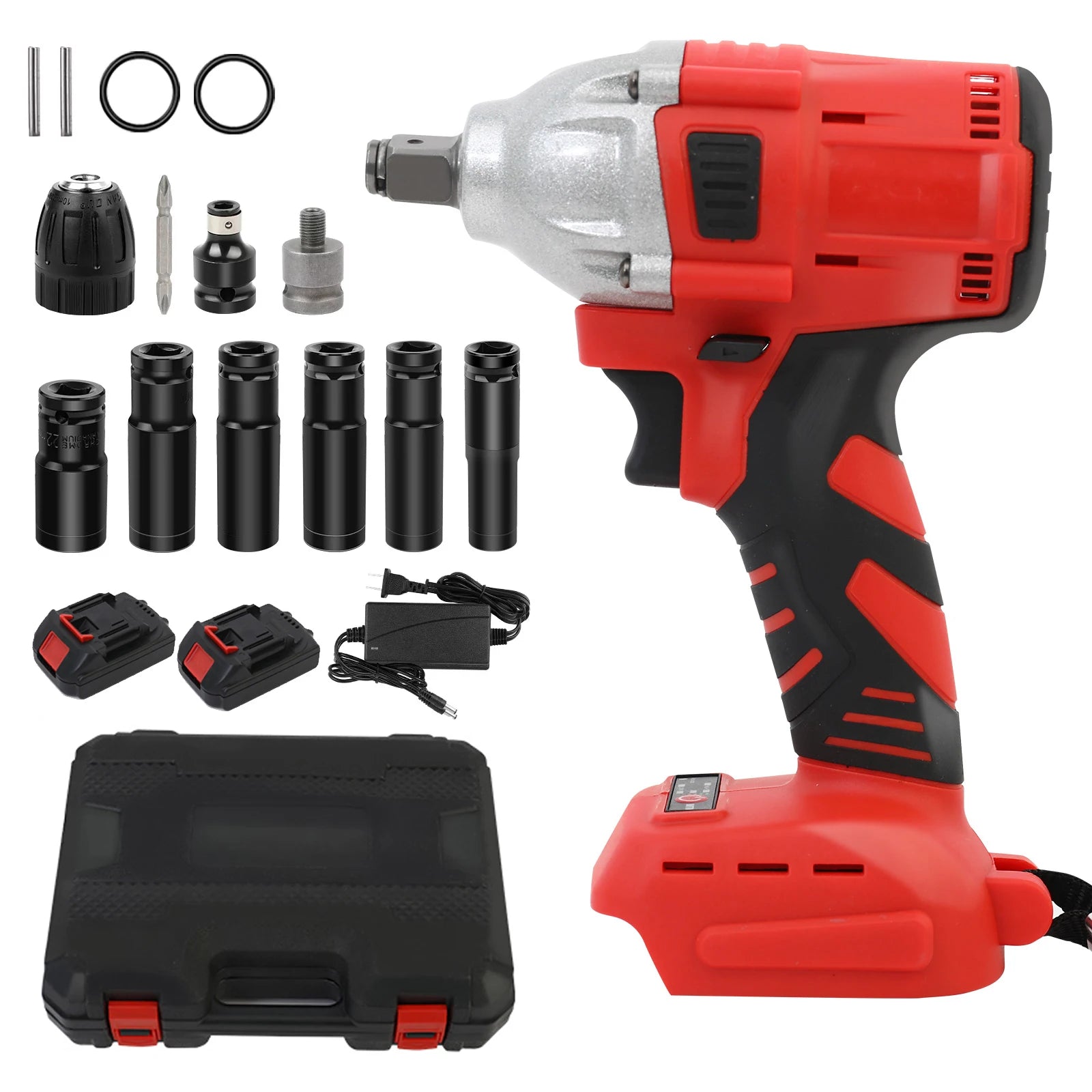 1000 N·m Brushless 1/2-Inch Cordless Impact Wrench Kit for Auto Repair – product detail 7