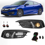 Pair of Honda Civic Sedan 2016–2018 2017 Front Bumper Fog Lights Lamps with Cover product image
