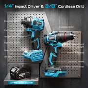 SEESII 21V Brushless Cordless Drill & Impact Driver Kit with Two Batteries – product detail 8