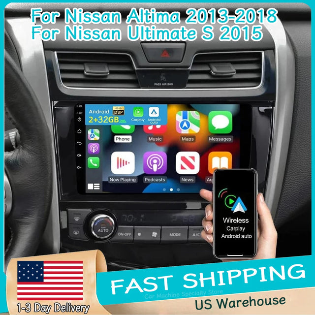 9-Inch Android 15 Car Stereo for Nissan Altima 2013–2018 with CarPlay