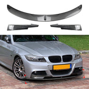 For BMW 3 Series E90 E91 LCI M Sport 323i 325i 328i 335i 2009–2012 Front Lip Bumper Splitter+Side Spoiler Cover ABS Carbon Look product image