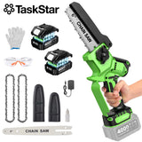 TaskStar 6/8-Inch Brushless Mini Chainsaw with Dual 4000mAh Batteries – featured product image