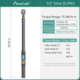MOVECRAB Digital Torque Wrench with LED & Buzzer, 3–340 N·m – product detail 10