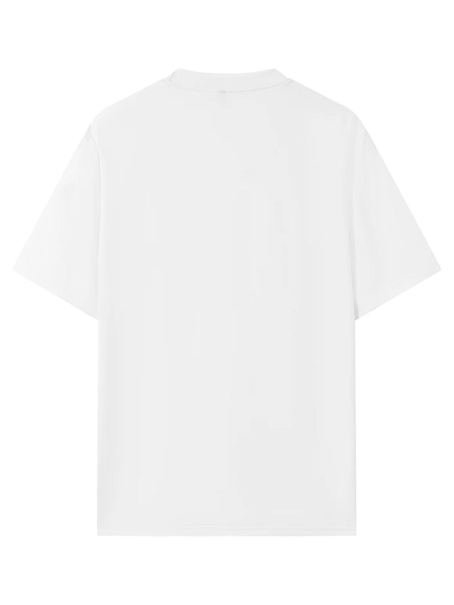 Summer 100% pure cotton men's casual California letter pattern print loose sports round neck