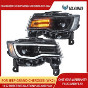 Vland 2014–2022 Grand Cherokee (WK2) LED Headlights With Startup Animation/ Blue DRL product image