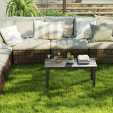 HDPE Slatted Outdoor Coffee Table, Rectangle Patio Table in Black – product detail 7