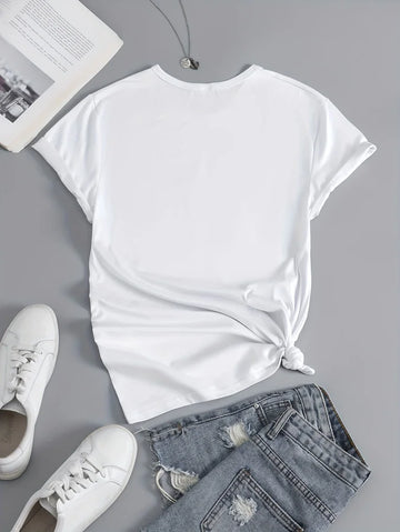 Women's Fashion T-Shirt Casual Limited Edition Graphic Tee Letter Urban Style Print