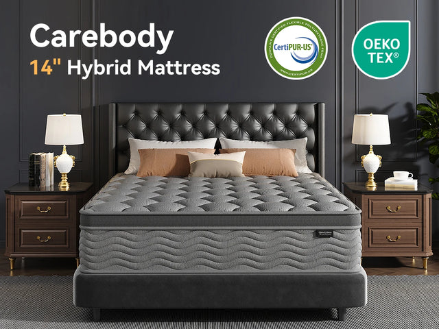 Twin Size 8 inch Premium Hybrid Mattress in a Box with Back Lumbar Support
