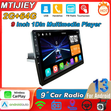 MTIJIEY 9-Inch Android 13 Car Stereo with Wireless CarPlay, GPS & 2+64GB – featured product image