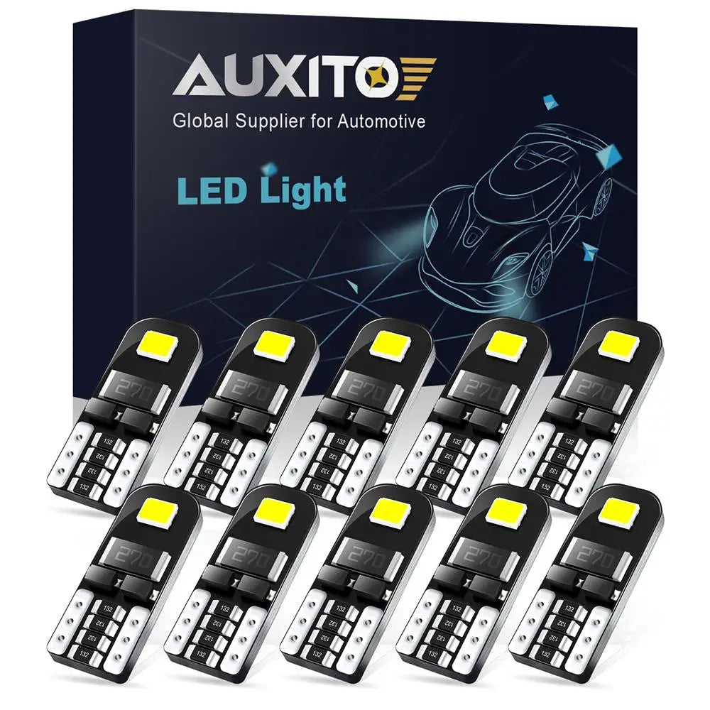 AUXITO 10-Piece T10 194/168 LED Interior Bulbs, 6000K White – featured product image