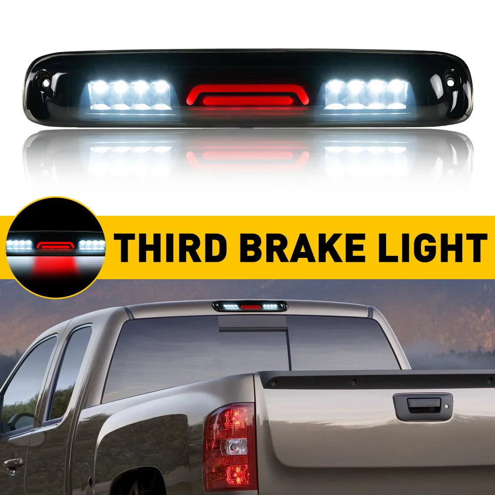 1-Piece LED Smoke 3rd Third Brake Light Red White for Chevy Silverado 1500 2500 3500 1999–2006 For GMC Sierra Smoke shell product image