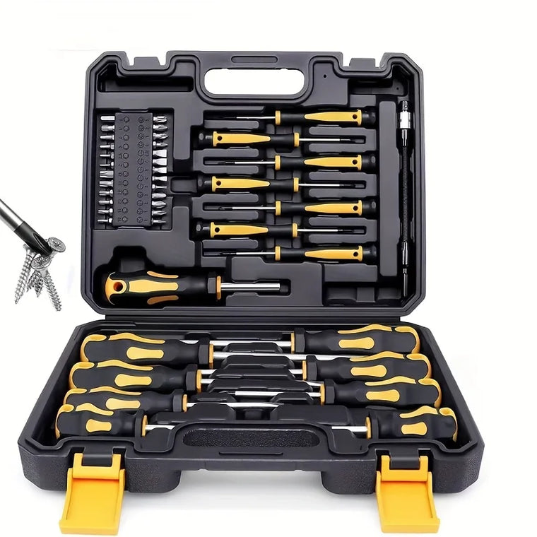 43-Piece Magnetic Screwdriver Set with Precision, Torx, Hex & Phillips Drivers