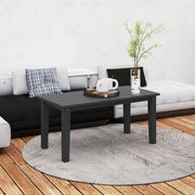 HDPE Slatted Outdoor Coffee Table, Rectangle Patio Table in Black – product detail 8