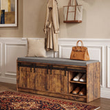 TinyNest 41.7-Inch Shoe Storage Bench with Cushioned Seat & Sliding Door – product detail 7