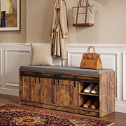 TinyNest 41.7-Inch Shoe Storage Bench with Cushioned Seat & Sliding Door – product detail 7