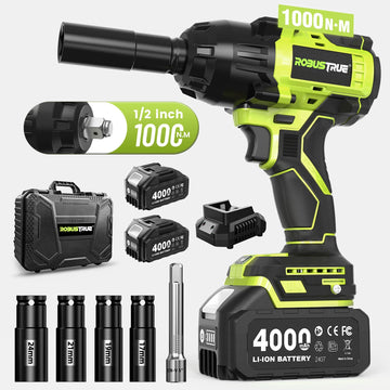 Robustrue 1000 N·m Brushless Cordless Impact Wrench Kit – featured product image