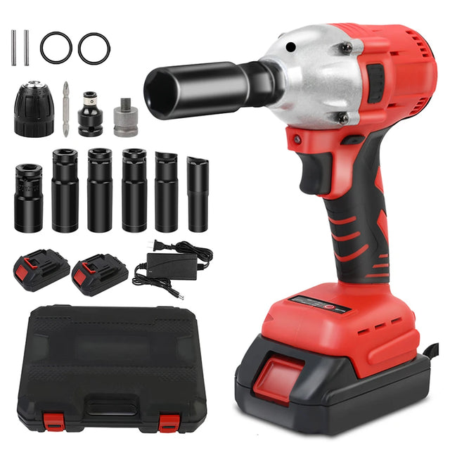 1000 N·m Brushless 1/2-Inch Cordless Impact Wrench Kit for Auto Repair
