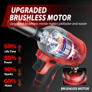 1000 N·m Brushless 1/2-Inch Cordless Impact Wrench Kit for Auto Repair – product detail 3