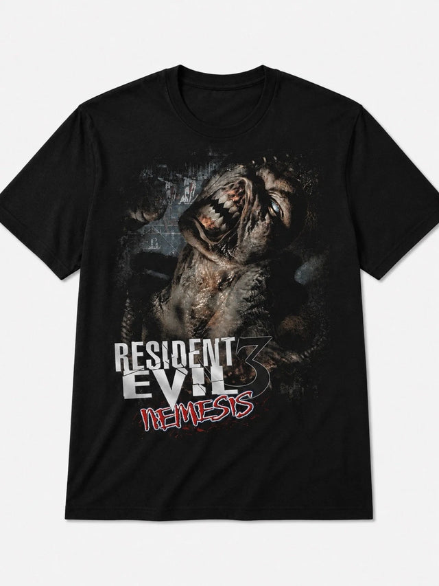 Resident Evil Nemesis Monster T-Shirt Men Retro Horror Game Graphic Print Casual Short Sleeve