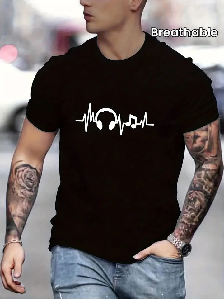 Men’s Music & Headphones Graphic T-Shirt – Casual Tee