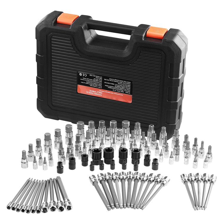 SucceBuy 107-Piece SAE & Metric Bit Socket Set with Hex & Torx Bits