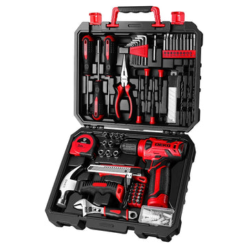 DEKO 126-Piece Home Tool Kit with 8V Cordless Drill – featured product image