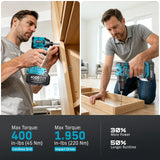 SEESII 21V Brushless Cordless Drill & Impact Driver Kit with Two Batteries – product detail 6