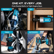 SEESII Cordless Ratchet & 1000 N·m Impact Wrench Kit with 21V Battery – product detail 7