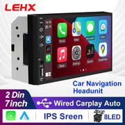 LEHX 7Inch CarPlay Android Auto Player IPS Touch Screen HD Automotive Multimedia Car MP5 Player USB Bluetooth Card 2 Din Stereo product image