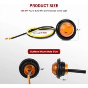 Nilight 10-Piece 3/4-Inch LED Side Marker Light Kit for Truck, RV & Trailer – product detail 2